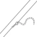 MATERIA 925 Sterling Silber Halskette 1,2mm Damen 42-47cm Verlängerungskette