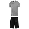 Uhlsport Herren Score 26 Fußball Trikot-Set - Fußball-Set Bestehend Aus Trainings-Shirt Und Trainings-Hose, Dark Grau Melange/Schwarz, XXL EU