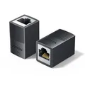 UGREEN LAN Kabel Verlängerung RJ45 Kupplung 10Gbps LAN Verbinder Netzwerkkabel Verbinder Unterstützen POE mit Abschirmfunktion kompatibel Cat7/ Cat6/ Cat5e/ Cat5（Schwarz-1 Stück）