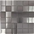 Edelstahl Mosaik Fliese silber gebürstet matt Fliesenspiegel Küchenwand MOS129-48D