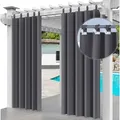 Outdoor Vorhang, Gardine, 220 x 155 cm, Graphit, Gartenlauben Balkon-Vorhänge, Verdunkelungsvorhang, Wasserdicht, Pavillon Strandhaus (1 Panel) [129] - Grau