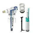 Geberit Universal Set Bassin Korb 240.500.00.1 Schwimmerventil 240.715.00.5 mit Heberglocke 240.501.00.1 – Komplettset für UP-Spülkasten – Wasserzulauf Ventil Ersatzteil