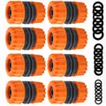 Miyobing 8 Stück Reparator-Satz, 13mm (1/2") und 15mm (5/8"), Hose Quick Connector Gartenschlauch Schlauchverbinder, Schlauchstück Zubehör zum Verbinden von Gartenschlauch (18 Unterlegscheiben)