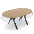 ANRO Tischdecke KLARA abwaschbar Tischfolie transparent Gartentischdecke 0,2mm (Einzelstück 1-tlg), wasserabweisend Durchsichtig Transparent Oval 200x140cm weiß Oval | 140 cm x 200 cm x 0.2 mm