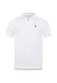 U.S. POLO ASSN. Herren Poloshirt (S-XXL) offener Kragen, Baumwolle, Kurzarm - P038 - Weiss Navy Größe S - Gr.S