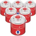 Evocamp Propan Butan 6 Stück Gaskartusche 450g Schraubkartusche Eurogewinde Sicherheitsverschluss für Campingkocher