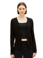 TOM TAILOR Damen Basic Sommer Cardigan , Black, XL