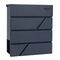 Zelsius Briefkasten Solid mit Zeitungsfach | integrierter Soft-Close-Effekt | Postbox in RAL7016 Anthrazit | Wand- oder Ständermontage | Briefbox, Wandbriefkasten, Postkasten, Mailbox, Letterbox