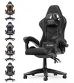 Gywowken Gaming-Stuhl Gaming Stuhl Ergonomisch - Gamer Stühle mit Lendenkissen, Gaming Chair Höhenverstellbar - 90-135° Rückenlehne