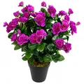 Seidenblumen Roß Azalee 40cm Purple im Topf ZF, Kunstpflanzen Kunstblumen künstliche Blumen, Home Decoration Wohnzimmer Büro Pflanzen wie echt, Deko Dekoration Zimmerpflanzen Zierpflanze Fake Plant