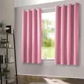 heimtexland ® 1 Paar Thermo- Verdunklungsgardinen Ösenschal Vorhänge Verdunkelnd Isolierend Blickdicht Verdunkelungsvorhänge Rosa HxB 145x135 Typ139