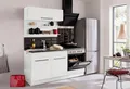 KOCHSTATION Pantryküche KS-Tulsa, Breite 160 cm, schwarze Metallgriffe, hochwertige MDF Fronten