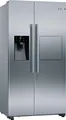 Bosch KAG93AIEP - Serie 6 Side by Side mit 5 Jahre Garantie, Gebürsteter Stahl AntiFingerprint, Total No Frost, Eis- und Wasserspender mit Wasseranschluss, ca. 91 x 179 cm