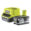 Ryobi 18 V Akku Starterset 4,0 Ah, Lithium+ Akku u. Schnellladegerät, mit Ladestandsanzeige, hohe Lebensdauer, 5133003360