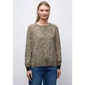 STREET ONE Langarmbluse mit Leoprint beige 34 EU