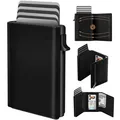 Kartenetui Herren Slim Wallet mit Magnetverschluss und Münzfach Pop-Up Smart ...