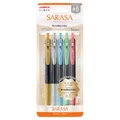 Zebra GelKugelschreiber SarasaClip, 0,5 mm, DecoGlanz, 5 Farben, Set N JJ155CSHN