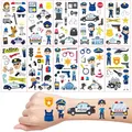 Polizei Tattoos für Kinder, 10 Blätter Polizeiauto Temporäre Tattoos, Kinder Tattoo Hautfreundlich, Schultüte Füllung, Mitgebsel Kindergeburtstag