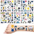 Polizei Tattoos Kinder 10 Blätter Fahrzeug Cartoon  Abziehbilder