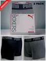 Puma Everyday Boxers Badehose Schwarz/Grau Logo Bund 2 Packung Größe M