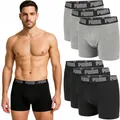 PUMA Herren Boxershorts Basic 6er-Pack – Schwarz / Gau Melange (M–XXL)