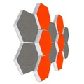 Basotect ® G+ Akustik Schallabsorber 12 Elemente Wabe ORANGE & GRANITGRAU /#043