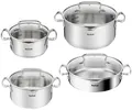 TEFAL DUETTO+ TOPFSET 8-TEILIG KOCHTOPFSET TÖPFE + GLASDECKELN, KOCHSET, NEU OVP