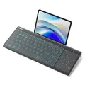 Inateck Tablet Tastatur, 2-IN-1 Ziffernblock&TouchpadVersteckter Ständer, 3 BT-Kanäle, 7-Farben Hintergrundbeleuchtung,Kompatibel mit iPadOS/Samsung/Android/Windows