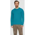 s.Oliver Longpullover Strickpullover Baumwollpullover mit Logo-Stickerei blau M (46/48)