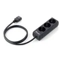 Equip - Verlängerungsschnur - Wechselstrom 220-240 V - 2,2 kW - Eingabe, Eingang IEC 320 EN 60320 C14 - Ausgangsbuchsen: 3 - 1,1m - Europa - Schwarz (333280)