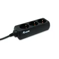 equip 3-fach Steckdosenleiste auf IEC320 C14 Kaltgerätestecker Schwarz für USV