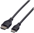 Roline HDMI Anschlusskabel HDMI-A Stecker, HDMI-Mini-C Stecker 2.00m Schwarz 11.04.5580 Geschirmt HDMI-Kabel