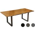 3S Frankenmöbel »Agra« Massivholz Esstisch TI-0429 / Akazie / 140x90 cm / Eisen natur