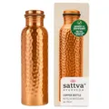 Sattva Ayurveda Kupfer Wasserflasche 950ml – Reines Kupfer – Ayurvedische Detox Trinkflasche – Premium Hammered Design – Handgefertigt, Auslaufsicher & Plastikfrei (Hammered, 950, Milliliter)