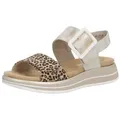 Remonte Plateausandale Sandalette, Keilsandale, Sommerschuh mit Lite  ́n Soft-Ausstattung goldfarben 38 EU