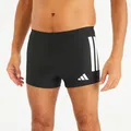 Badehose Boxer Herren - ADIDAS 3 Streifen schwarz/weiß