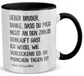 Älterer Bruder Geschenk von Schwester zum Geburtstag Tasse Kaffee Jungs Männer