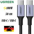 Ladekabel / Datenkabel USB-C zu USB-C 100W QC PD FCP 5A. 0.5m Ugreen Grau