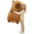 Großes Maskottchen Plüsch-Kissen Spielzeug Capybara 100 cm - Braun