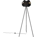 QAZQA Moderne Stehlampe Schwarz Stoff