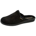 Fischer-Markenschuh Frank Pantoffel Streifencord, Moltonfutter braun 47 EU