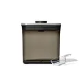 Oxo Steel Aufbewahrungssystem "Steel Coffee POP-Behälter mit Dosierlöffel", grau (silber, anthrazit getönt), B/H/L: 10cm x 17cm x 15cm