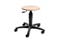 Drehhocker TEC 60 Holz Rundsitz Sitzhöhe 390-520 mm mit Rollen ; Topstar (72260 HO1)