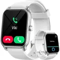 Gydom Smartwatch 1.8 AMOLED Fitness Uhr mit Alexa Telefonfunktion Bluetooth Anrufe über 100 Sportmodi Schlafmonitor SpO2 Stressmessung Android iOS - Weiß