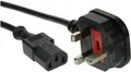 InLine 16651P 1m BS 1363 C13-Koppler Schwarz - Rot Stromkabel (16651P)