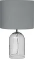 BELIANI Tischlampe Grau Rauchglas 44 cm runder Stoffschirm Vasenform Kabel mit Schalter Minimalistisches Design