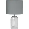 Beliani - Tischlampe Grau Rauchglas 44 Cm Runder Stoffschirm Vasenform Kabel Mit Schalter Minimalistisches Design