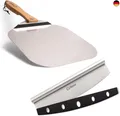 Chef Pomodoro - Pizzaschieber (30 x 36 cm) und Pizzaschneider (36 cm) - 2er Set