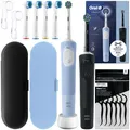 NEU Oral B Vitality Pro D103 Duo Schwarz Blau 4 Aufsteckbürsten 2 Etuis