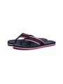 Zehentrenner "COMFORT BEACH SANDAL", Sommerschuh, Strandschuh mit plakativem Logo-Schriftzug, Gr. 45, dunkelblau-weiß-rot